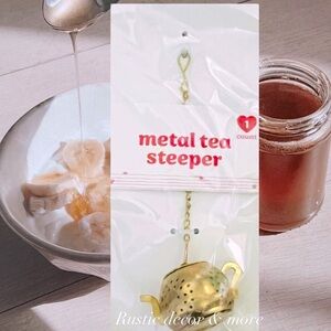 Tea Pot Shape Gold Metal Tea Steeper
